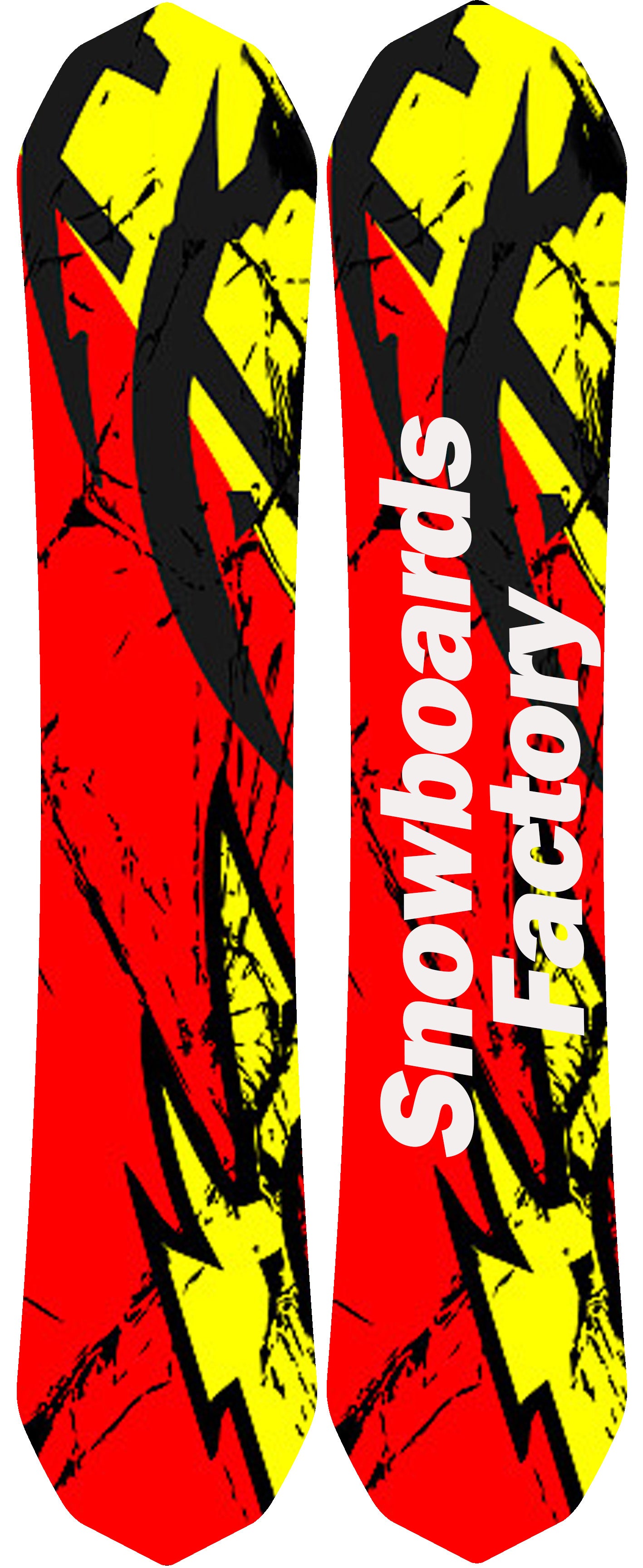 SnowboardsFactory 163cm Pointed 3D Sandwich Camber Snowboard GHS-XB163-ABS Sidewall